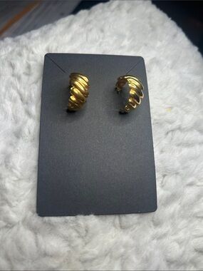 Gold-Tone Twisted Hoop Earrings - Women Jewelry